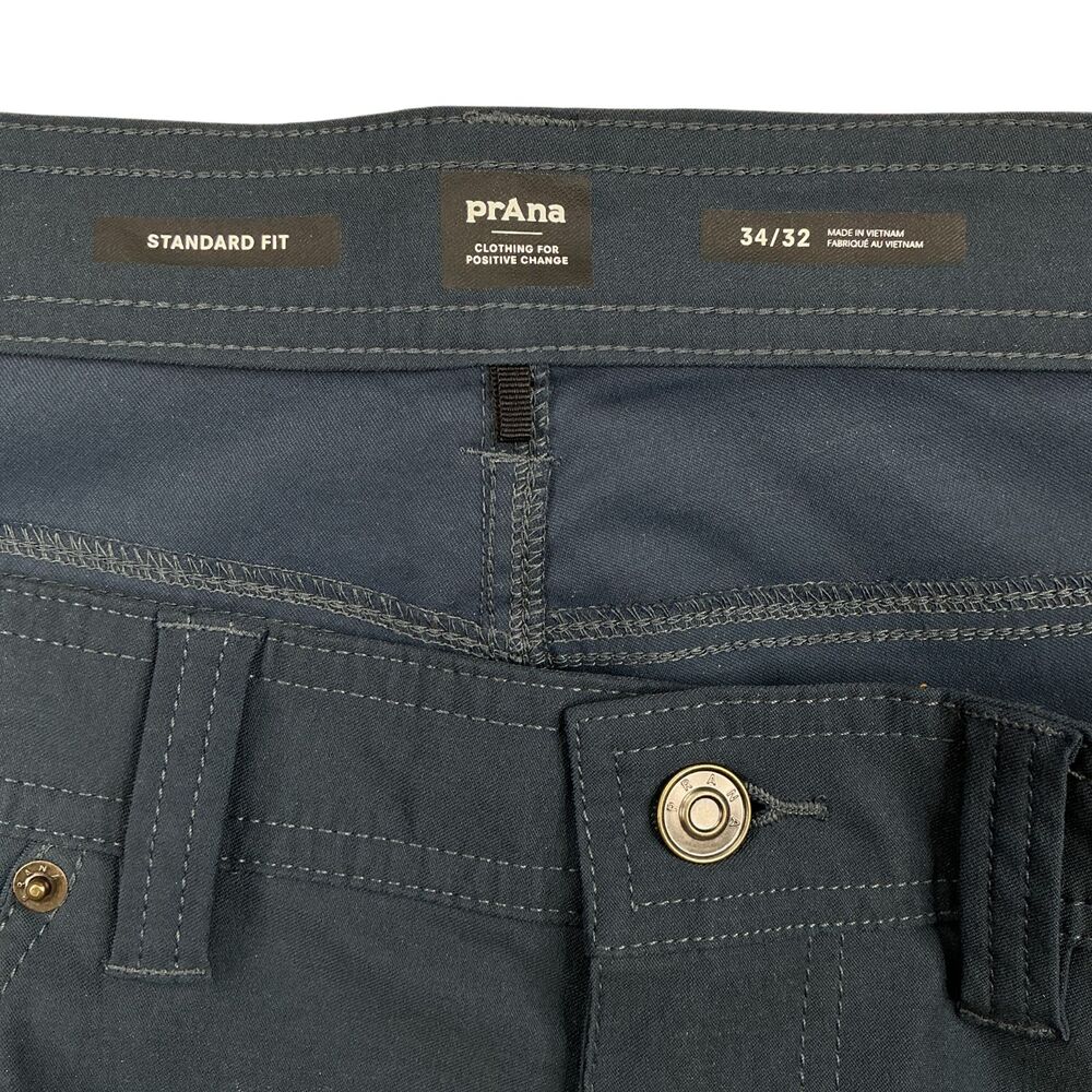 prAna Brion Pants II Mens 34x32 Grey Blue Standard Fit Nylon Stretch Performance - Picture 7 of 11